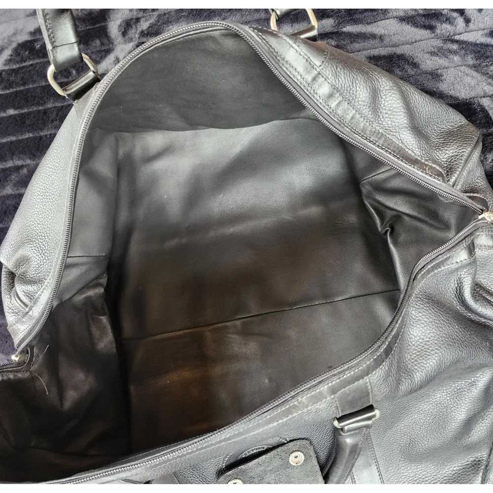 ROOTS HD CANADA LEATHER BLACK DUFFLE WEEKENDER TRAVEL BAG 20th Century Fox